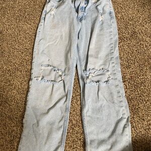 Arizona Jean Company Blue Boyfriend Jeans Distressed Relaxed Fit